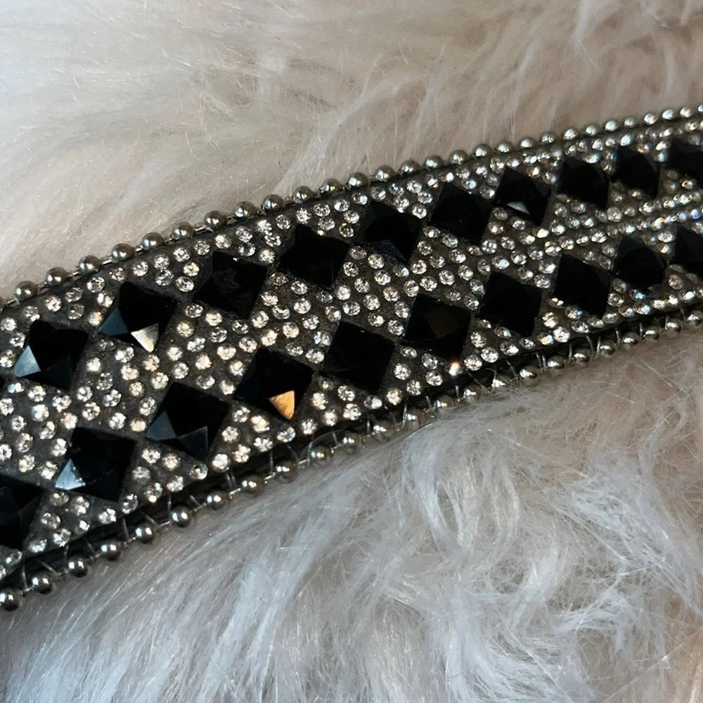 Bling embellished sparkly statement leather western cowgirl belt S/M
